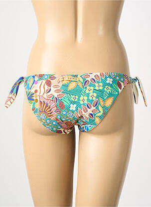Bas de maillot de bain imprimé fleurs bikini beige VERDISSIMA femme