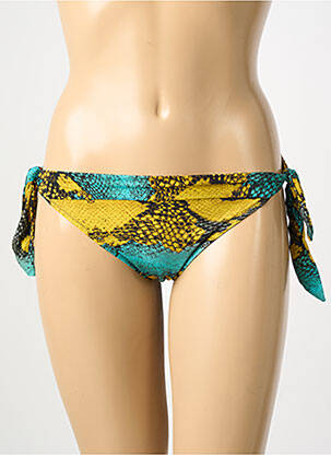 Bas de maillot de bain tissage satiné bikini vert PAIN DE SUCRE femme