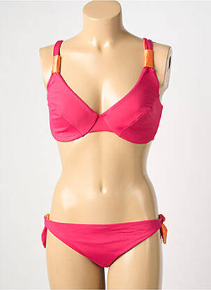 Maillot de bain 2 pièces stretch haut soutien-gorge balconnet rose VERDISSIMA femme