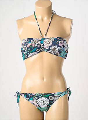 Maillot de bain 2 pièces stretch haut soutien-gorge avec mousse de rembourrage amovible bleu ANDRES SARDA femme