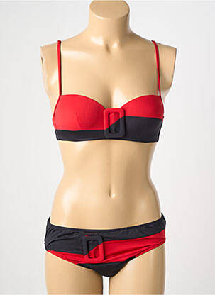 Maillot de bain 2 pièces avec armature haut triangles rouge ANDRES SARDA femme