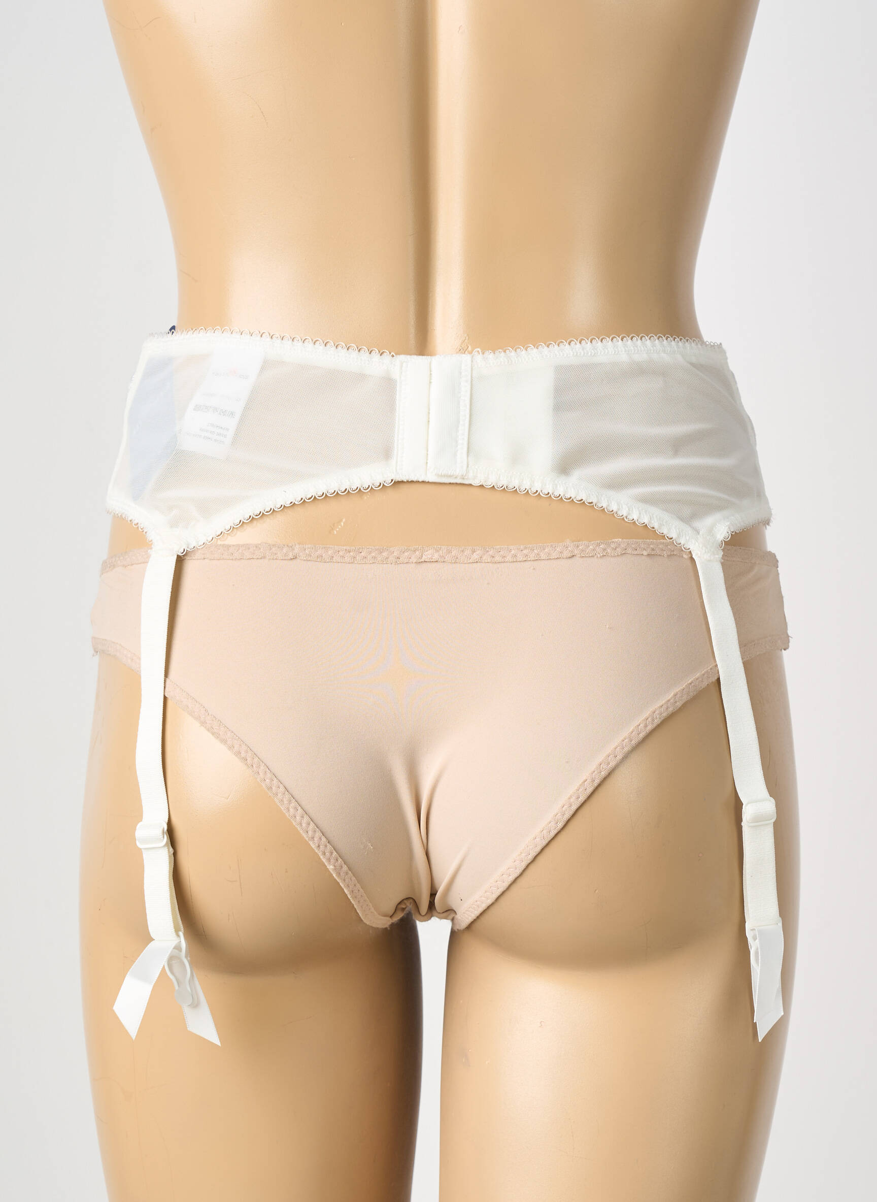 Guêpière/porte-jarretelle broderie beige FANTASIE femme