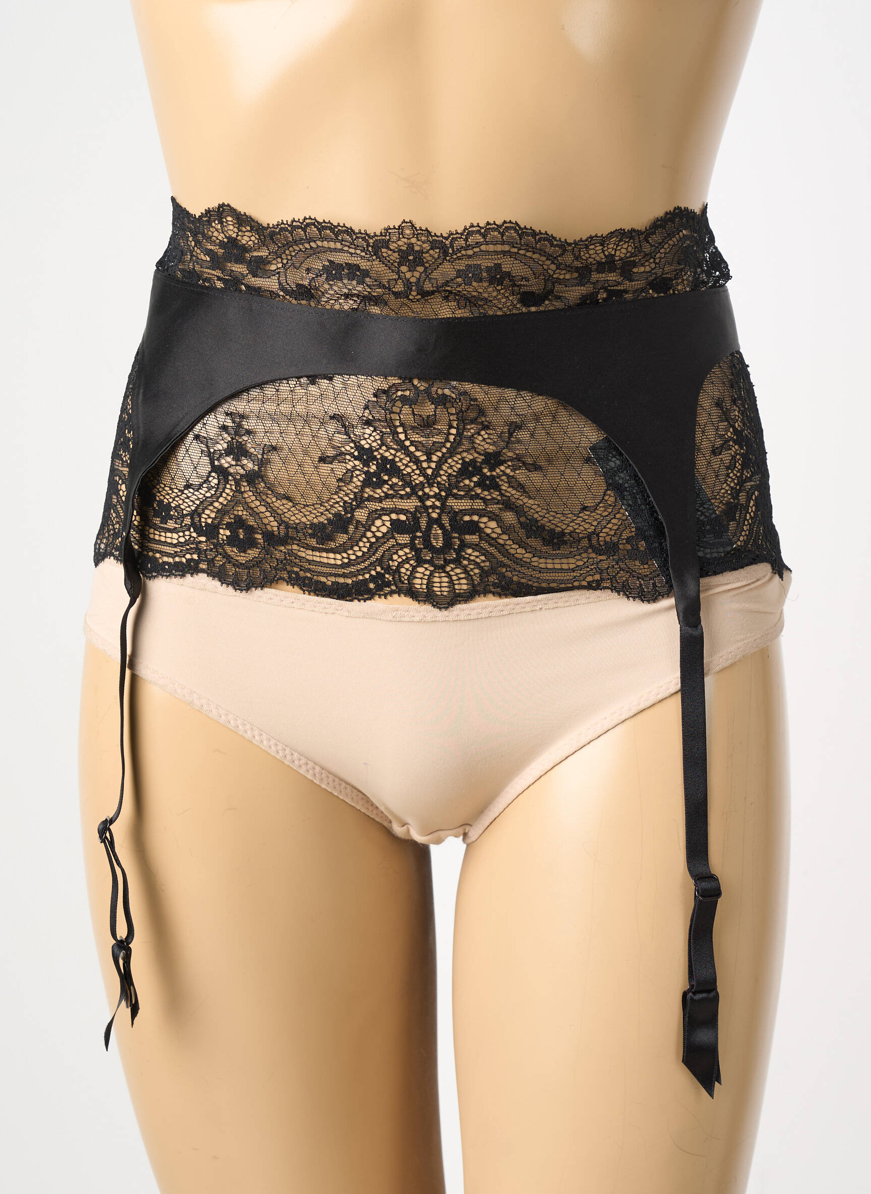 Guêpière/porte-jarretelle broderie noir ANDRES SARDA femme