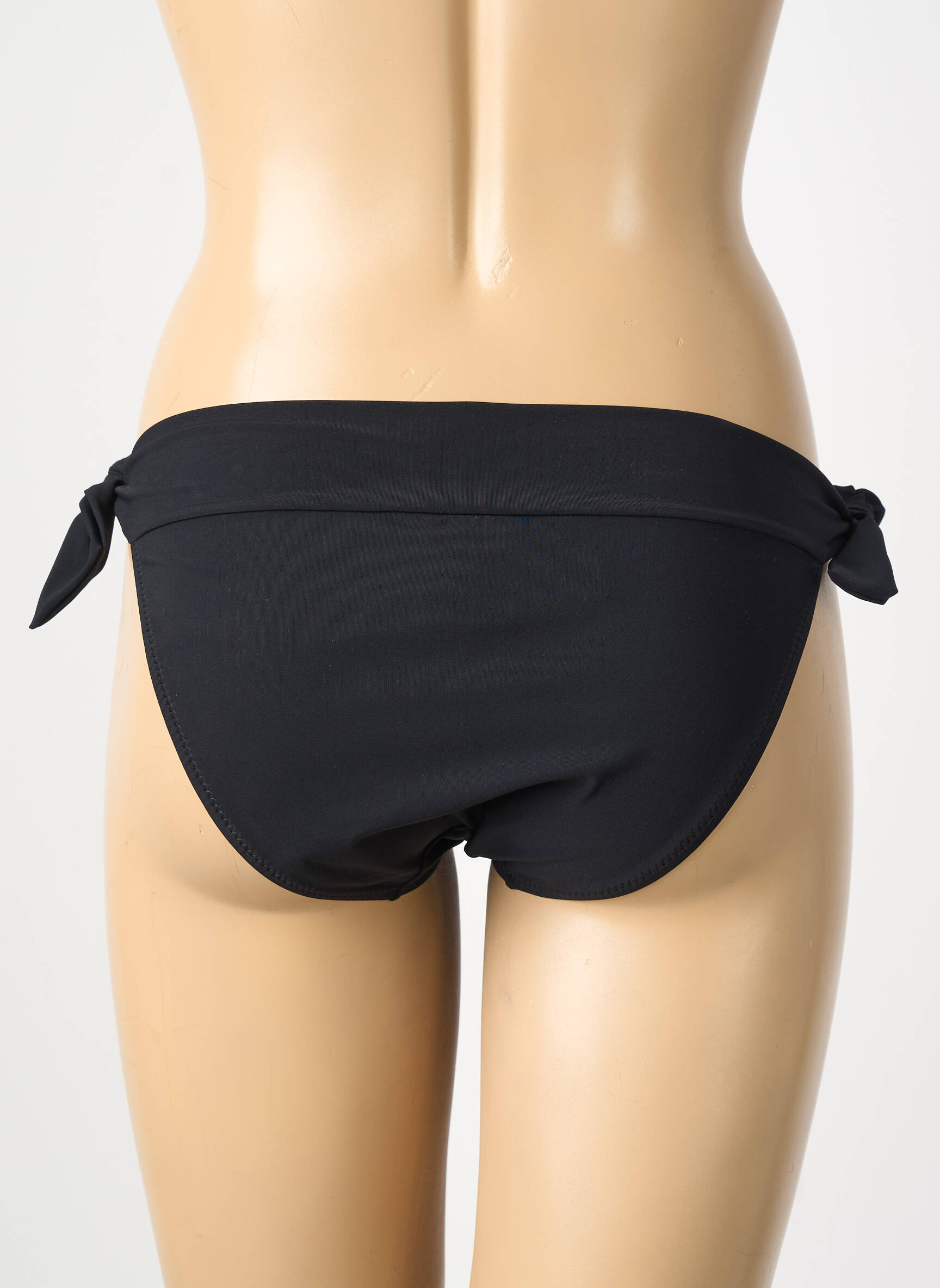 Bas de maillot de bain effet matière satinée bikini noir PAIN DE SUCRE femme