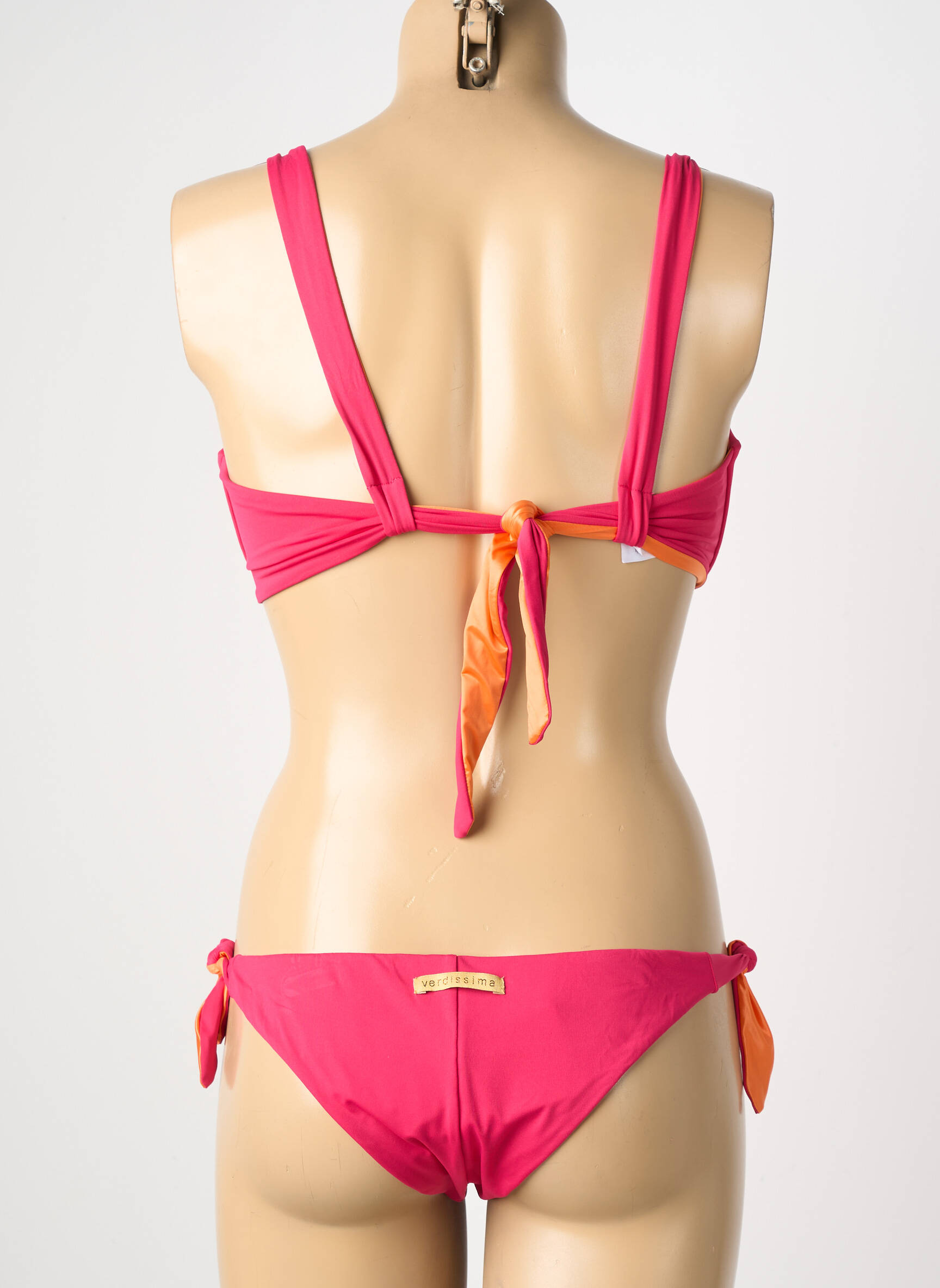 Maillot de bain 2 pièces stretch haut soutien-gorge balconnet rose VERDISSIMA femme