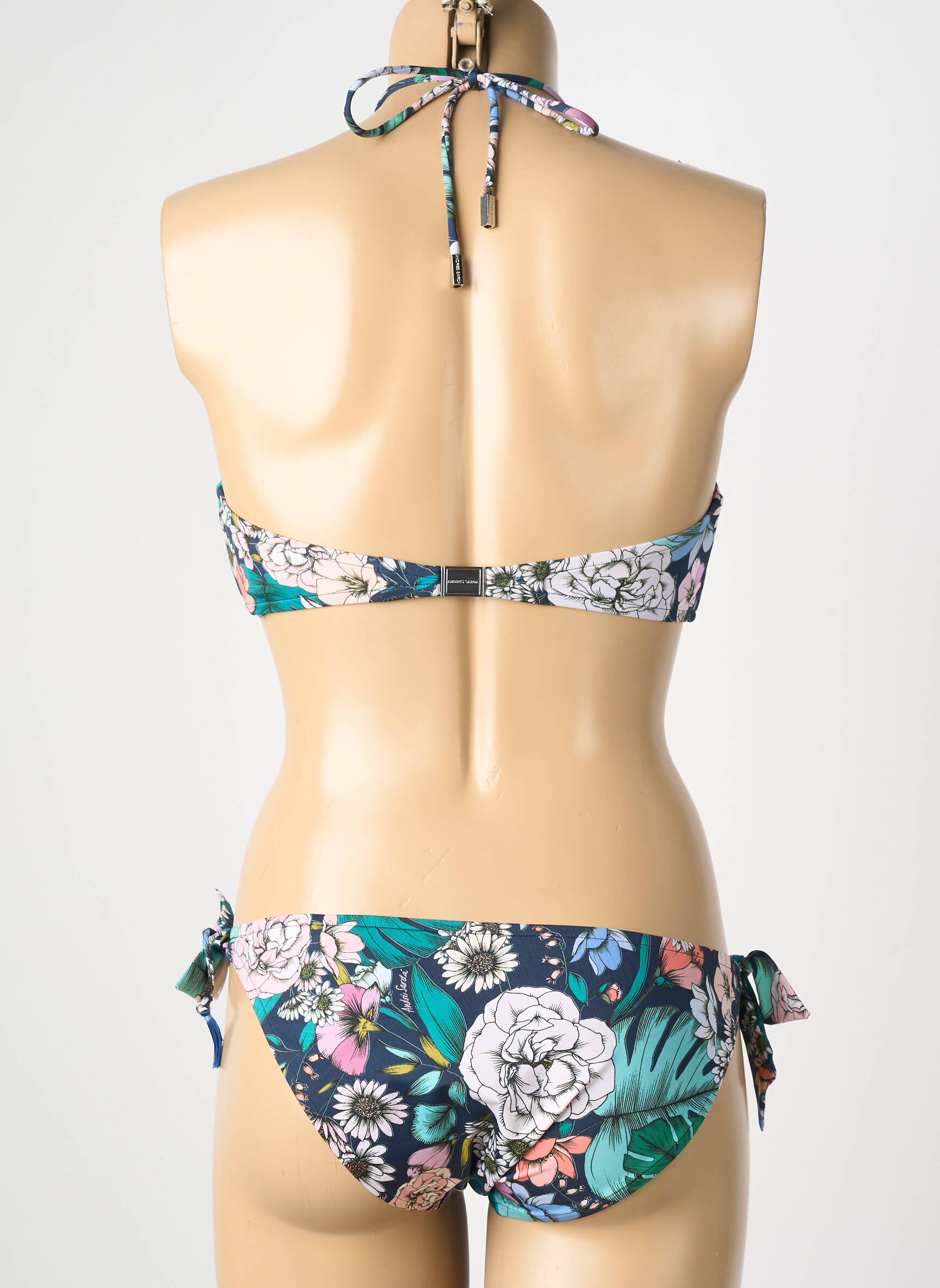 Maillot de bain 2 pièces stretch haut soutien-gorge avec mousse de rembourrage amovible bleu ANDRES SARDA femme