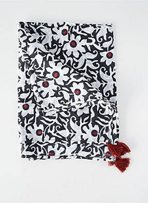 Foulard tissage popeline noir LE CHAT femme