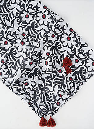 Foulard tissage popeline noir LE CHAT femme