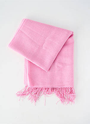 Foulard finition franges rose ALPAGA NATURE femme