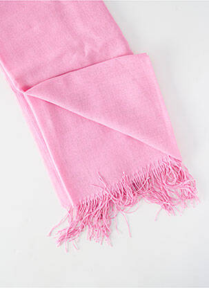 Foulard finition franges rose ALPAGA NATURE femme