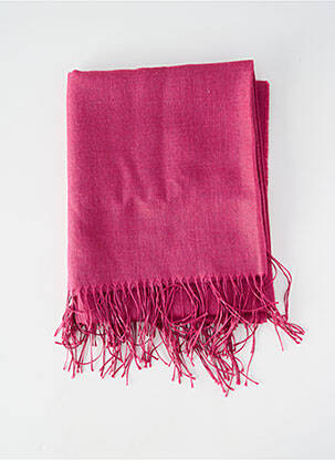 Foulard finition franges rose fonce ALPAGA NATURE femme