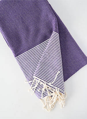 Echarpe finition franges violet VERDISSIMA femme