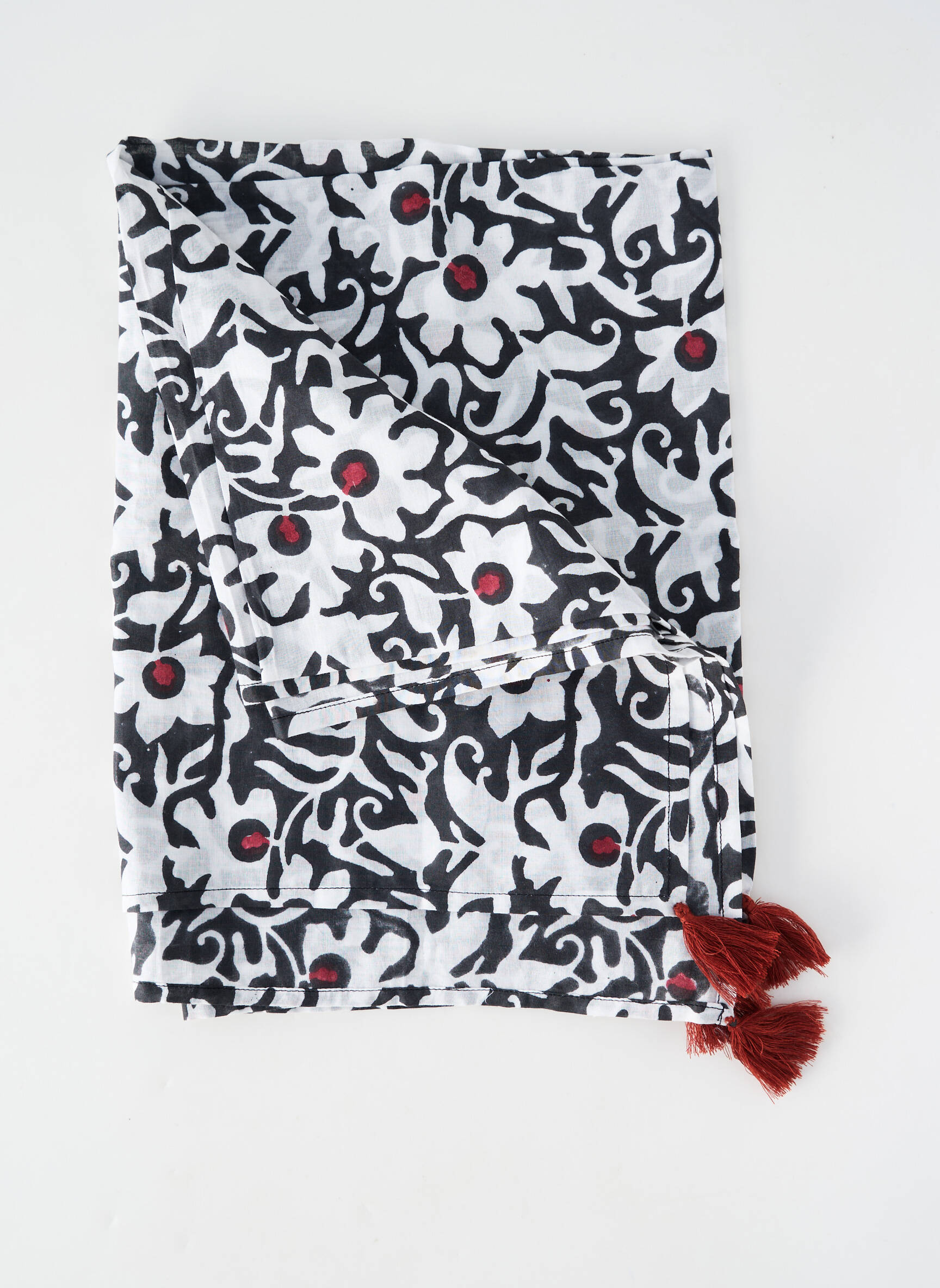Foulard tissage popeline noir LE CHAT femme