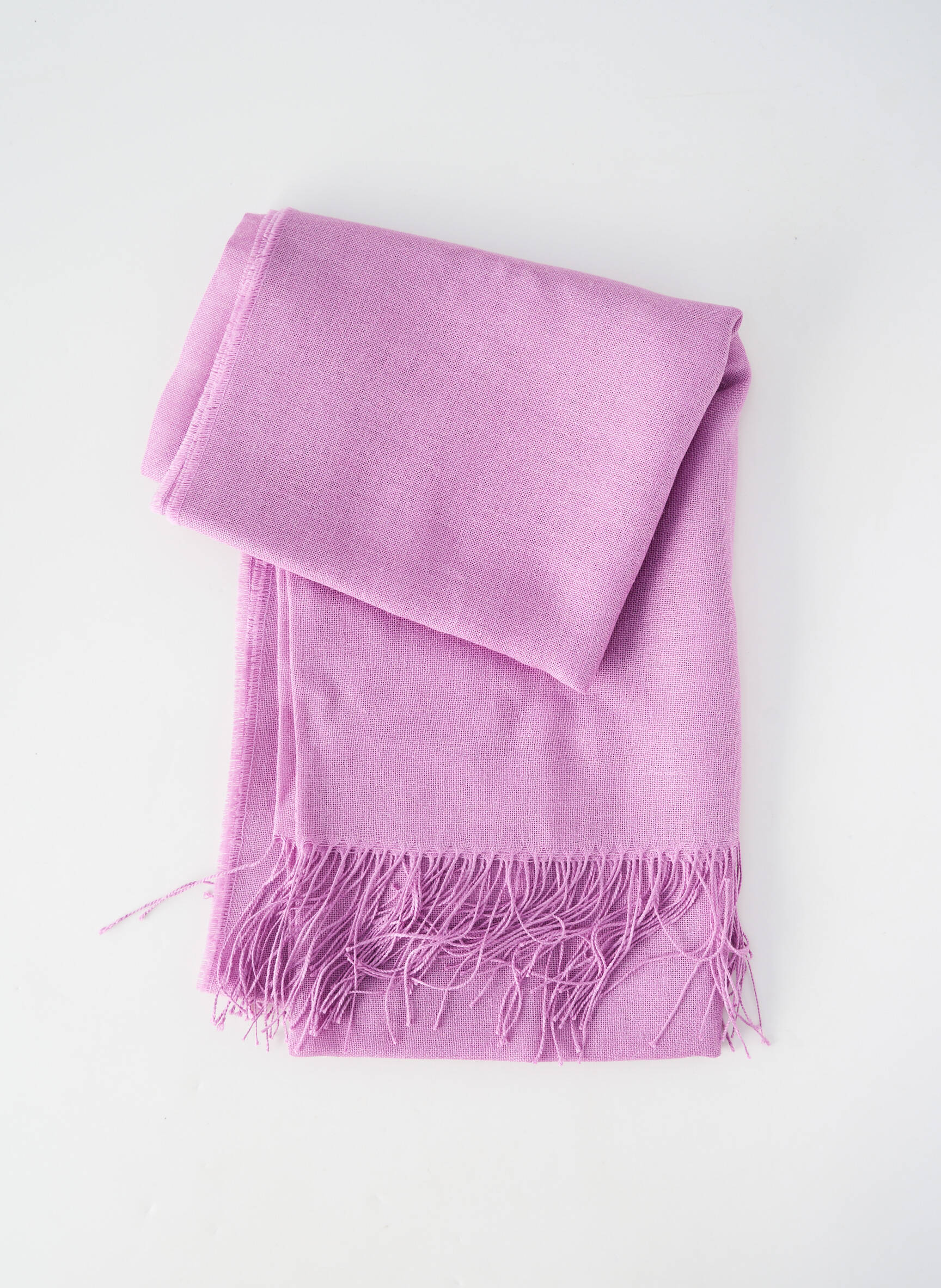 Foulard finition franges violet ALPAGA NATURE femme