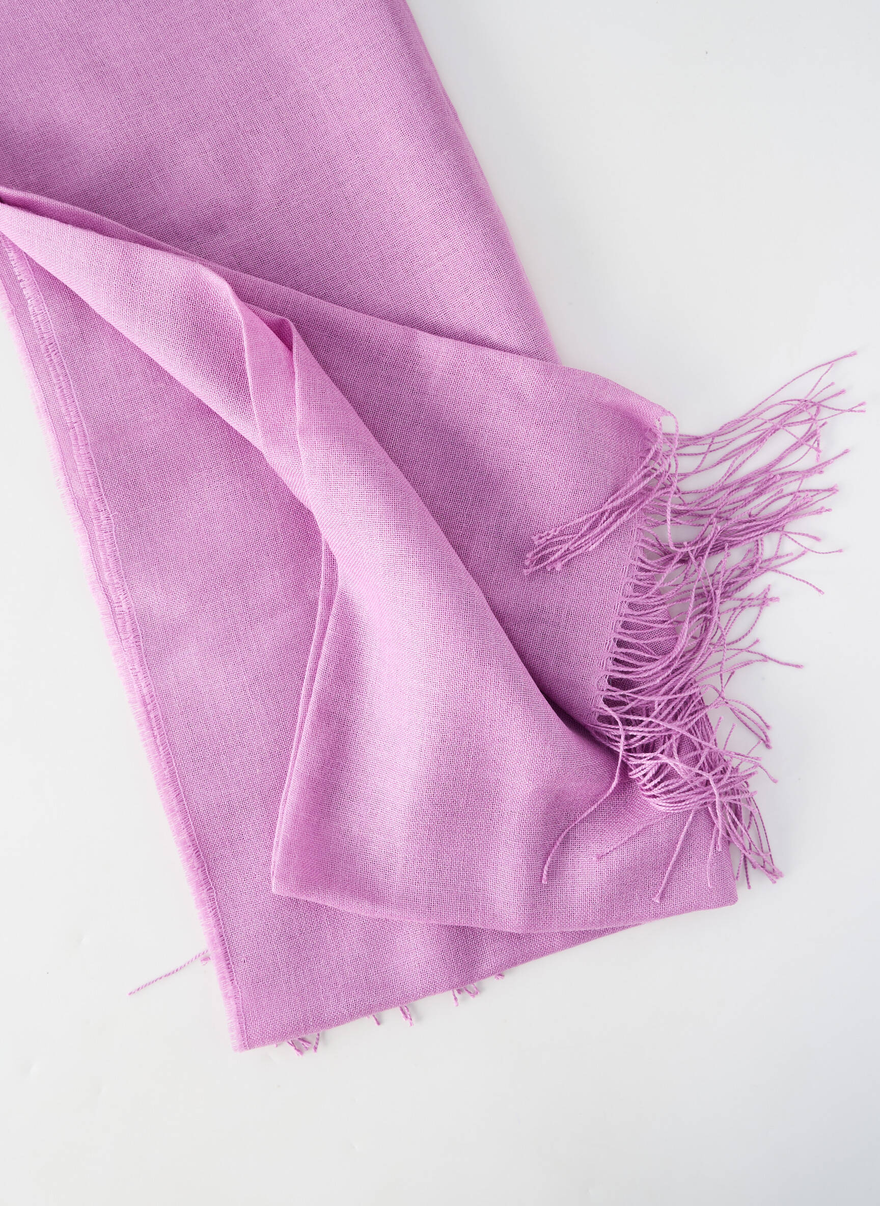 Foulard finition franges violet ALPAGA NATURE femme