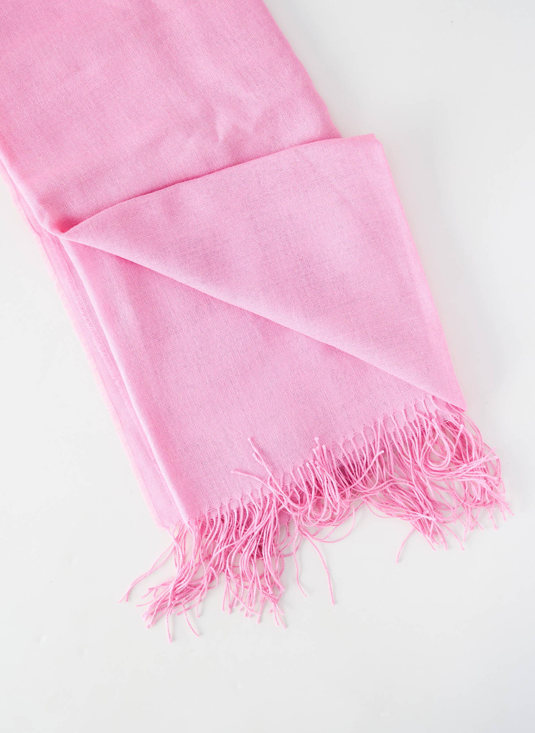 Foulard finition franges rose ALPAGA NATURE femme
