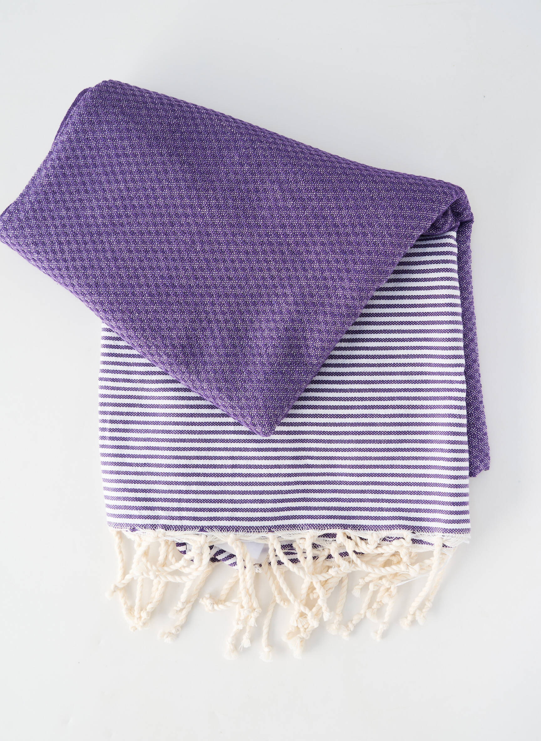 Echarpe finition franges violet VERDISSIMA femme