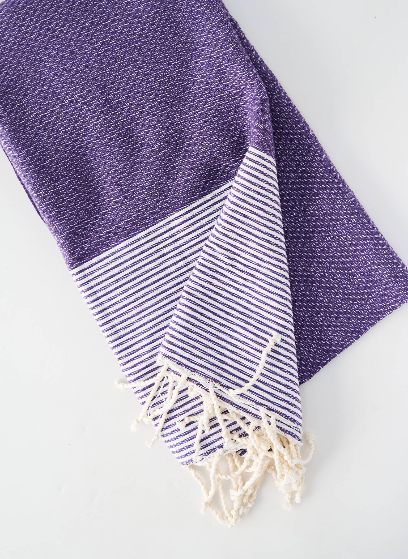 Echarpe finition franges violet VERDISSIMA femme