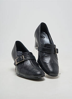 Mocassins matière lisse talon de 4 à 6cm noir OMBELLE femme