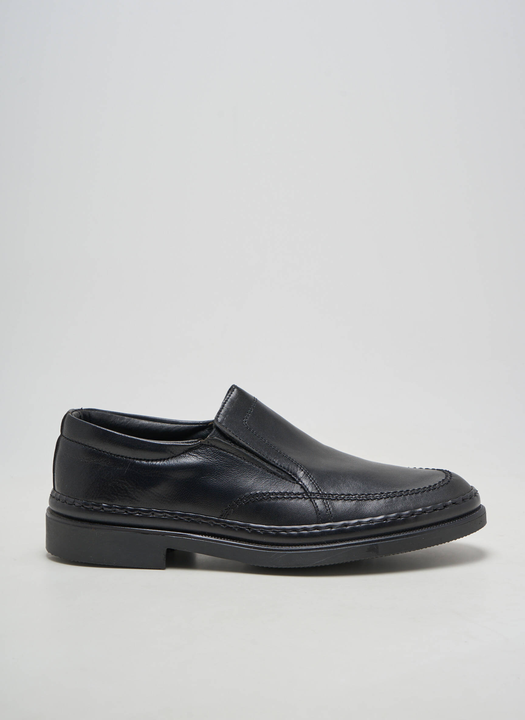 Mocassins fermeture elastique bout rond noir EDITO homme