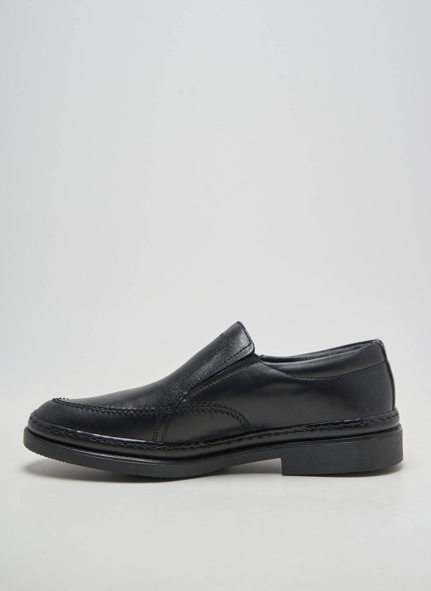 Mocassins fermeture elastique bout rond noir EDITO homme