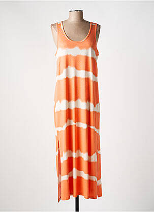 Robe longue imprimé fantaisie fines bretelles orange LPB femme