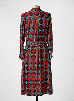 Robe mi-longue imprimé fantaisie manches longues rouge KING LOUIE femme