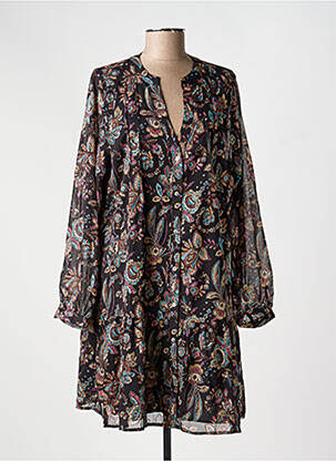 Robe courte manches longues manches longues noir MOLLY BRACKEN femme