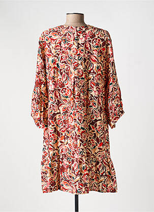 Robe courte manches 3/4 manches 3/4 rouge PAKO LITTO femme
