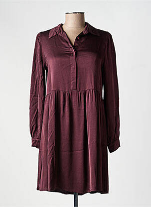 Robe mi-longue coupe fluide manches longues violet PAKO LITTO femme