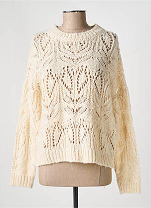 Pull coupe droite manches longues beige PAKO LITTO femme