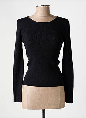 Pull coupe cintrée manches longues noir VERSION FEMININ femme