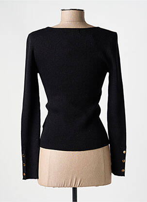 Pull coupe cintrée manches longues noir VERSION FEMININ femme