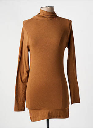 Sous-pull coupe cintrée manches longues marron B.YOUNG femme