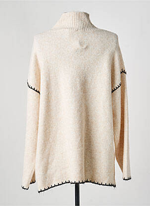 Pull coupe droite manches longues beige B.YOUNG femme