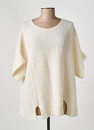 Pull coupe droite manches 3/4 blanc BANDITAS FROM MARSEILLE femme