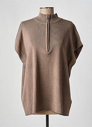 Pull coupe droite manches courtes beige B.YOUNG femme