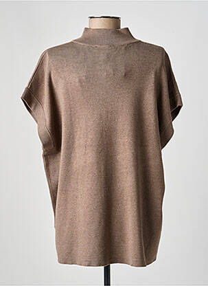 Pull coupe droite manches courtes beige B.YOUNG femme