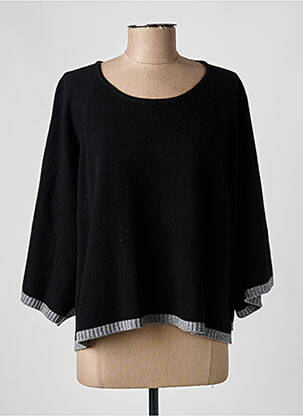 Pull coupe droite manches 3/4 noir PAKO LITTO femme
