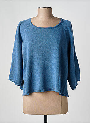 Pull coupe droite manches 3/4 bleu PAKO LITTO femme