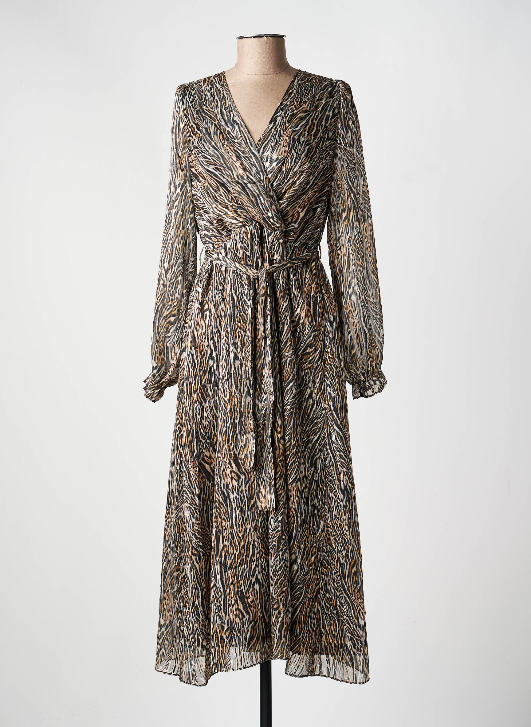 Robe longue manches longues manches longues noir MOLLY BRACKEN femme