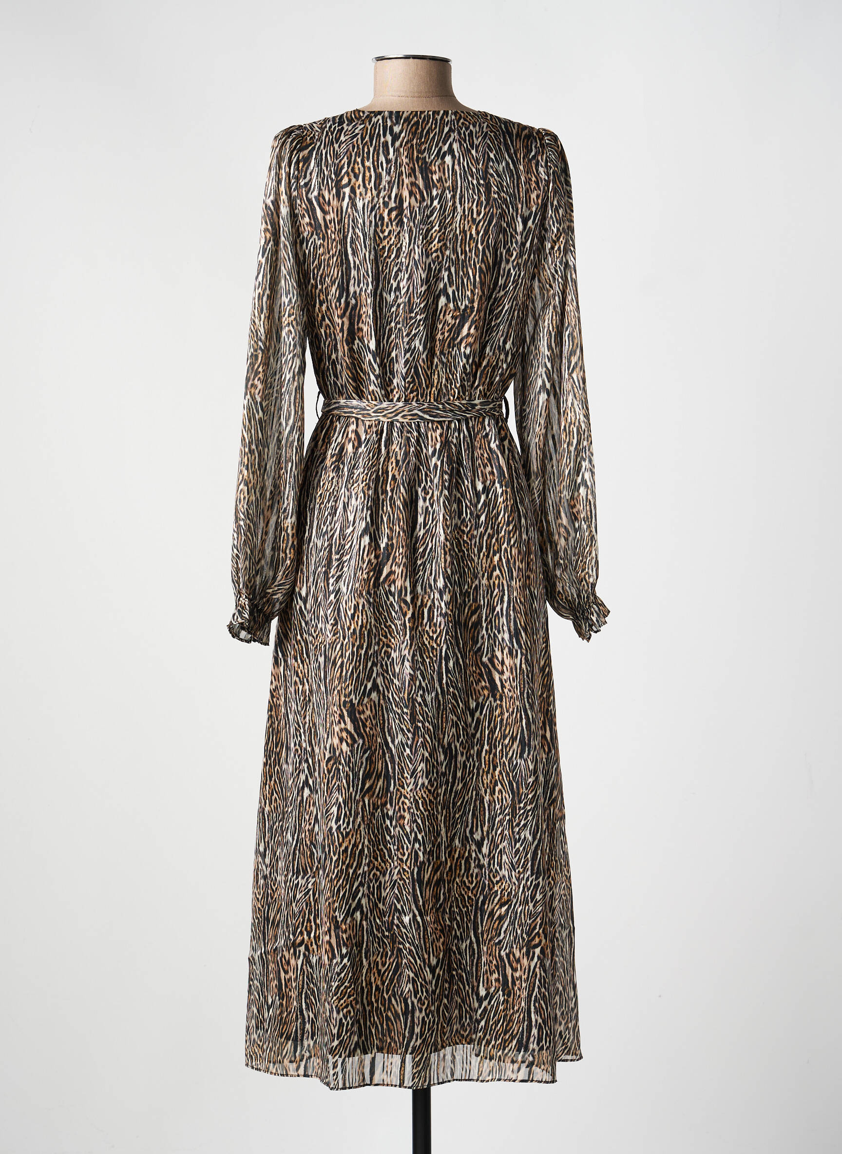 Robe longue manches longues manches longues noir MOLLY BRACKEN femme