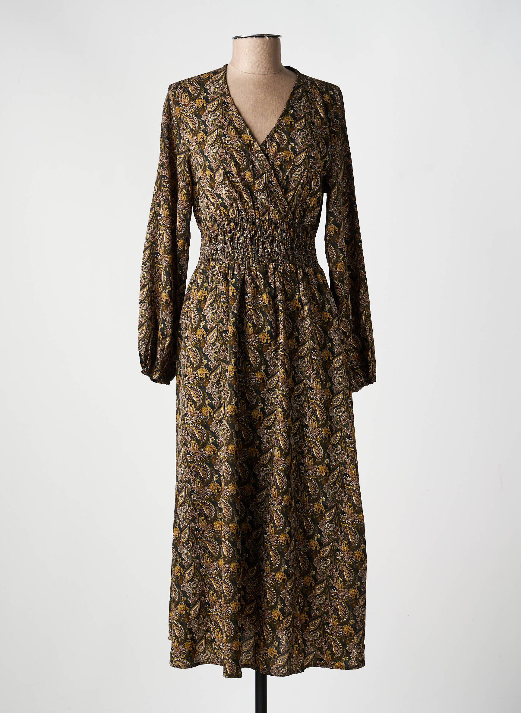 Robe longue manches longues manches longues noir MOLLY BRACKEN femme