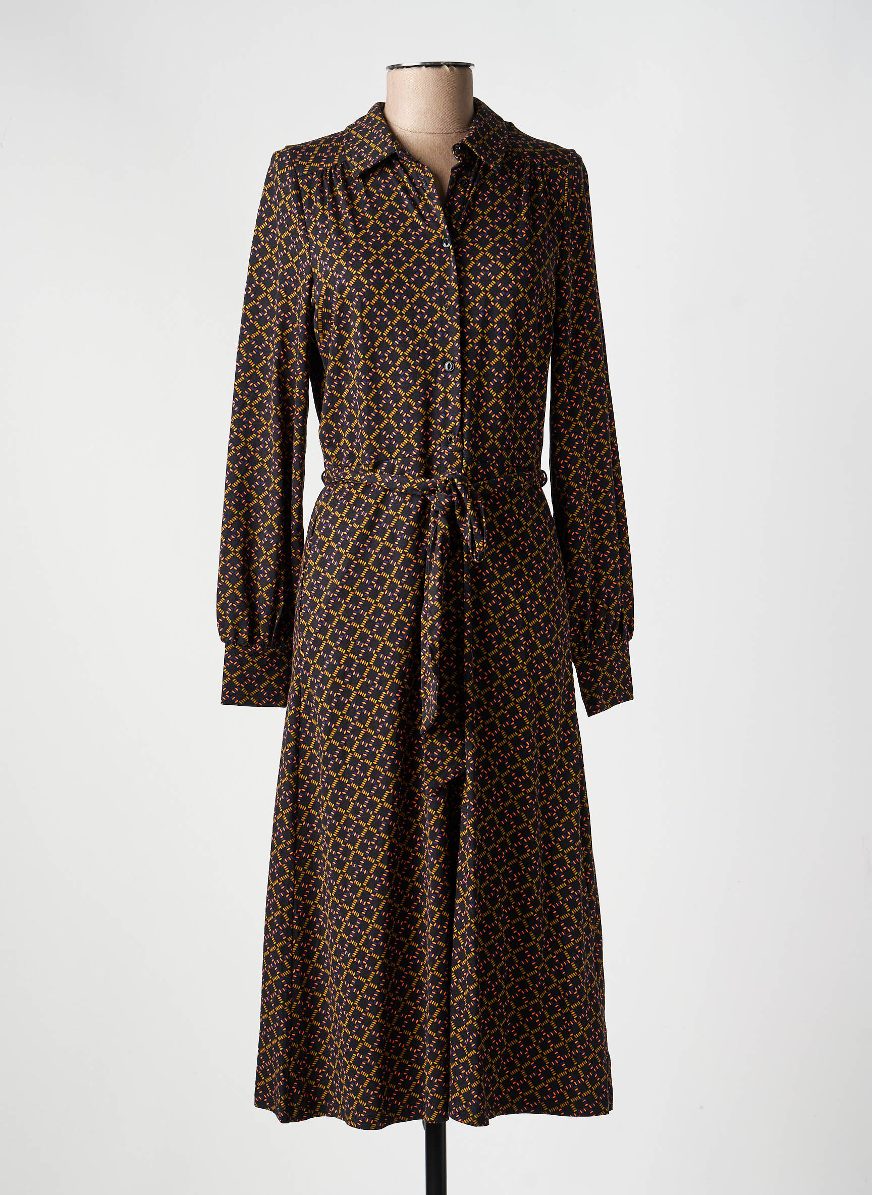 Robe longue manches longues manches longues noir KING LOUIE femme