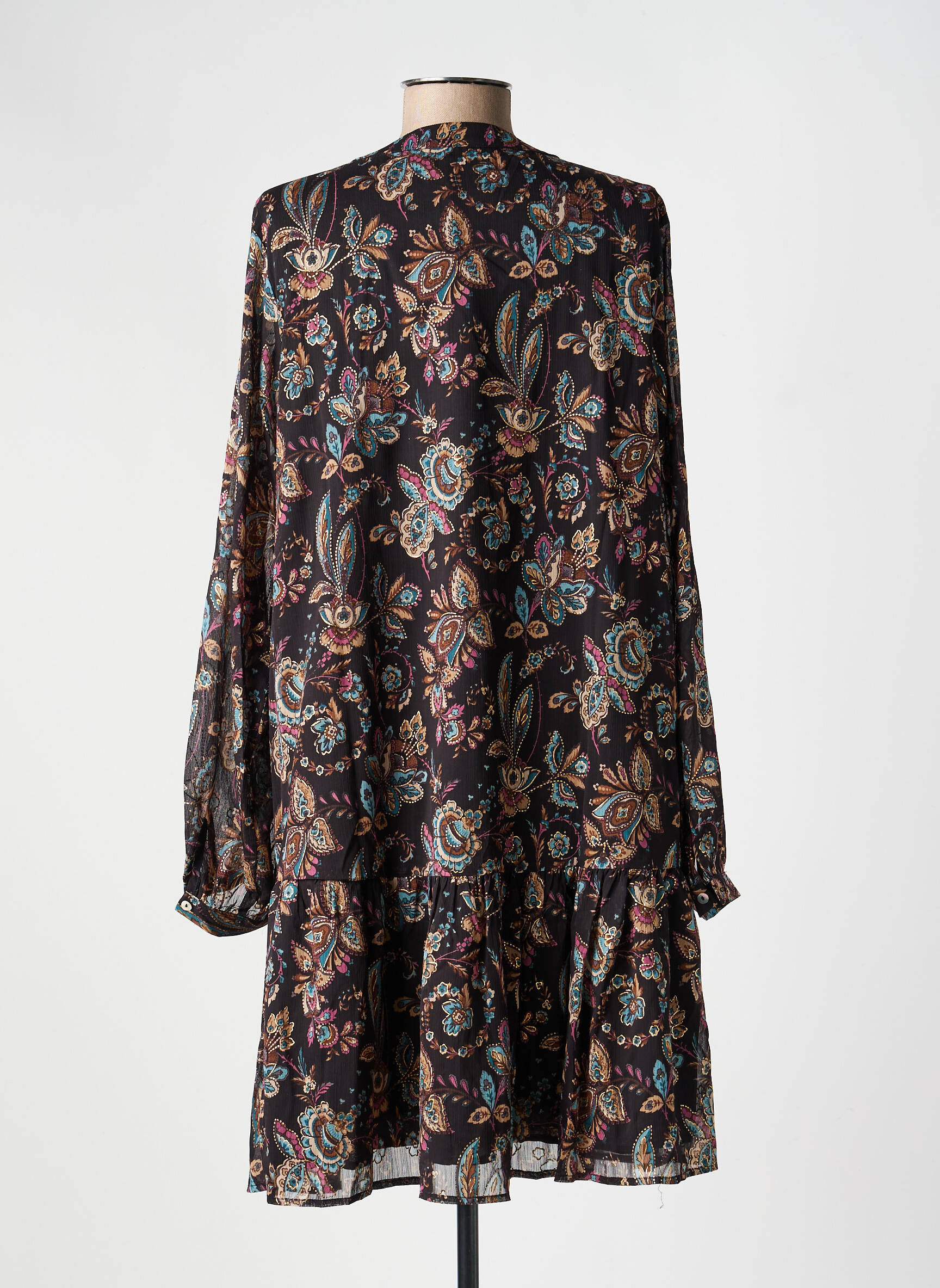 Robe courte manches longues manches longues noir MOLLY BRACKEN femme