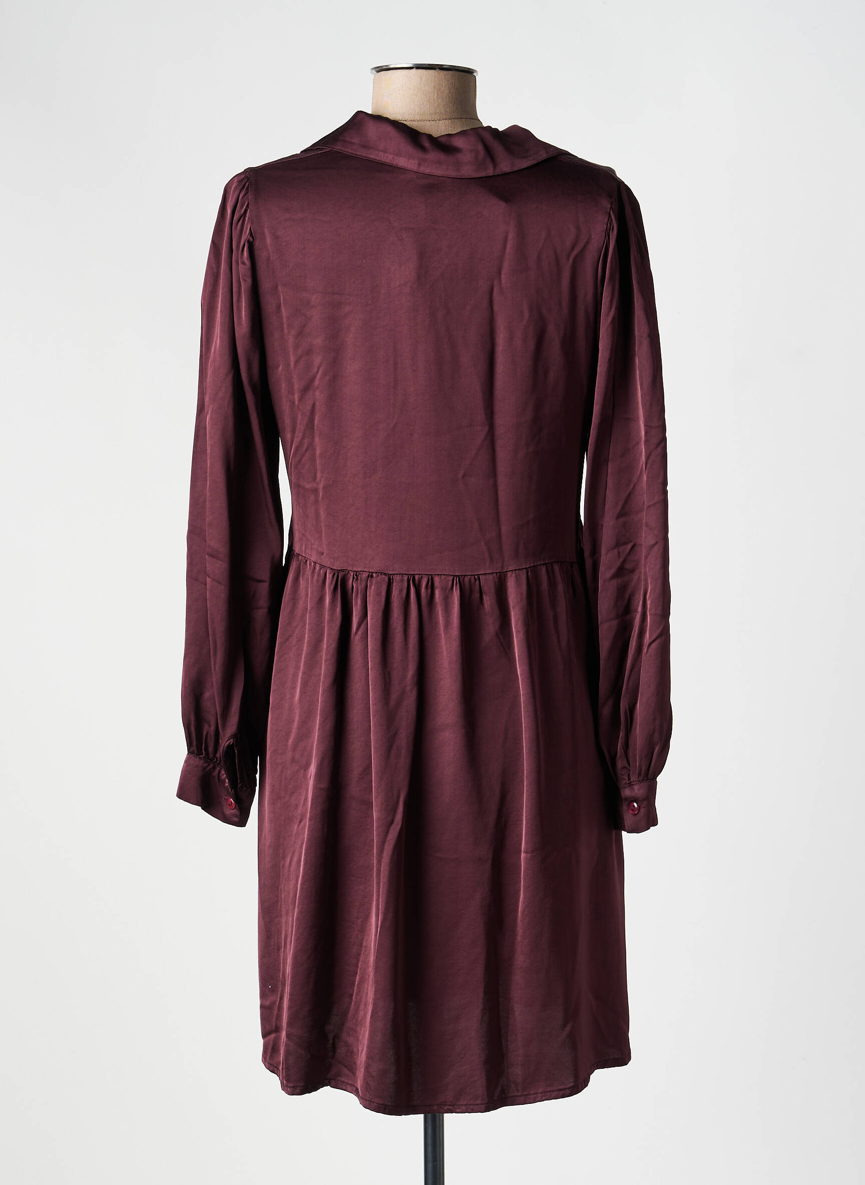 Robe mi-longue coupe fluide manches longues violet PAKO LITTO femme