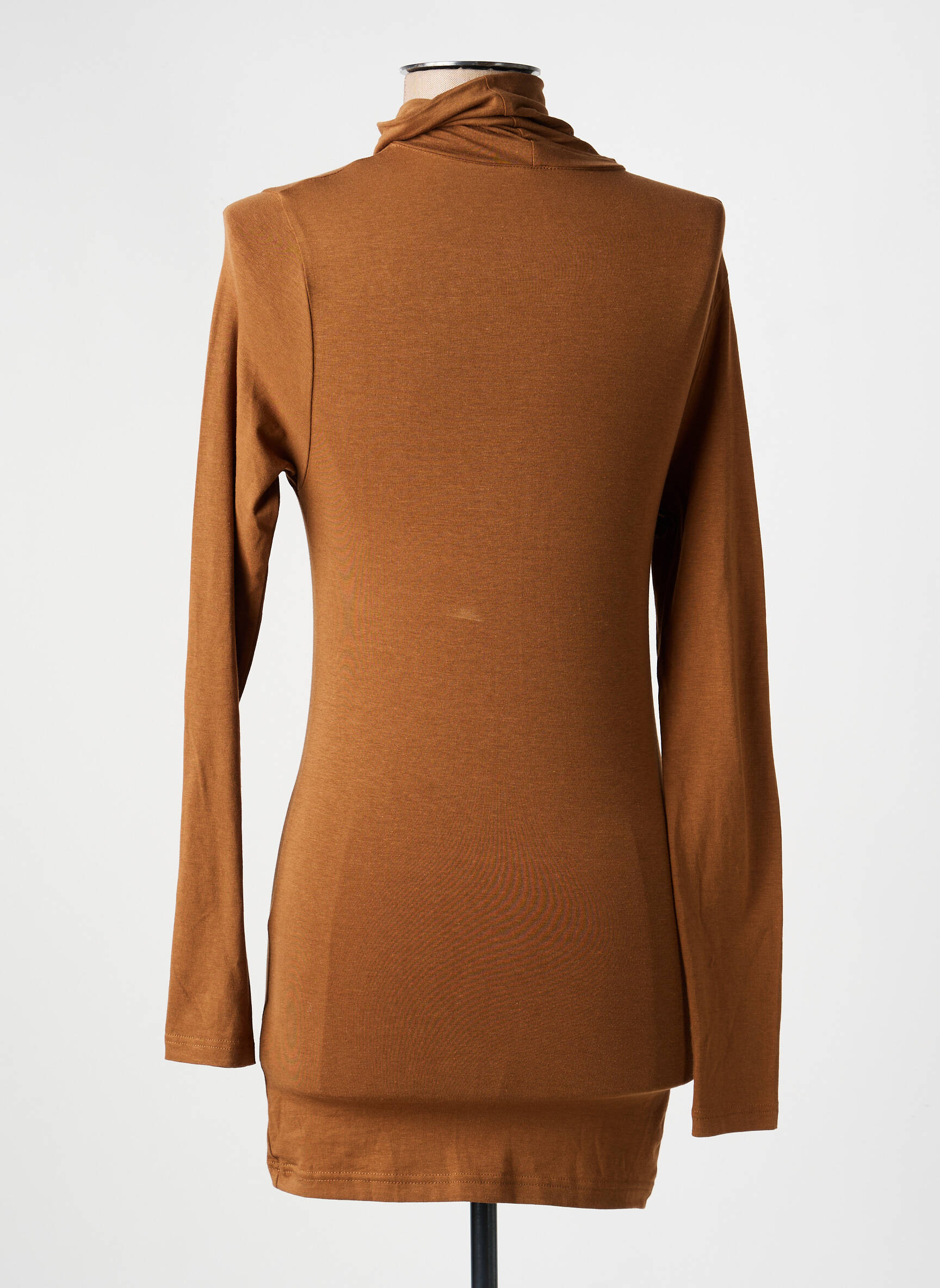 Sous-pull coupe cintrée manches longues marron B.YOUNG femme