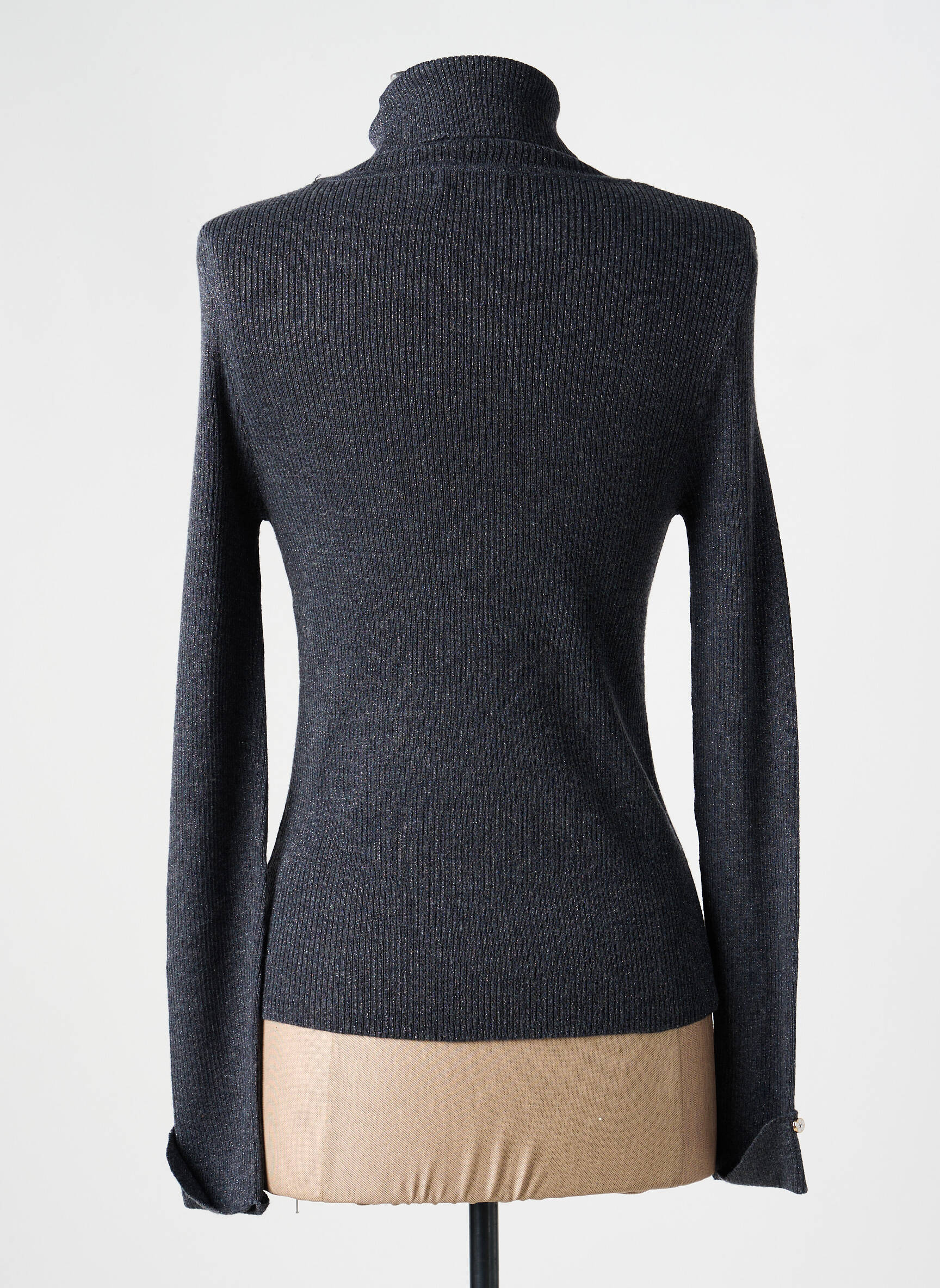 Pull col roulé coupe cintrée manches longues gris MOLLY BRACKEN femme