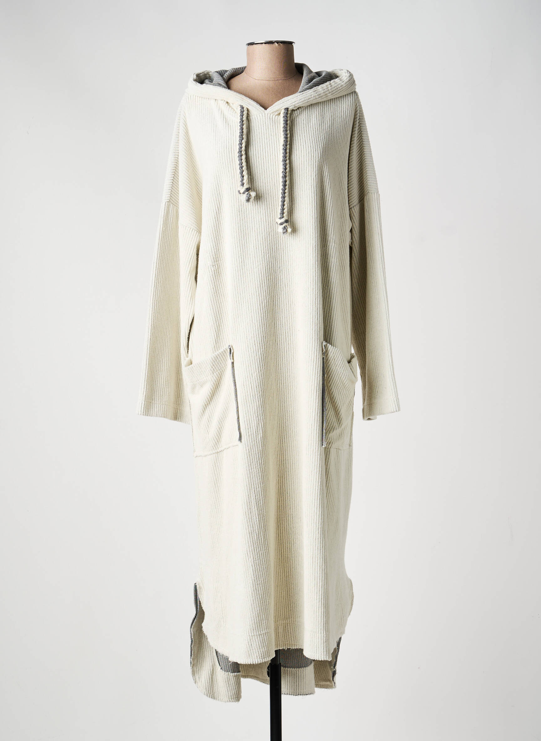 Robe longue manches longues manches longues blanc BANDITAS FROM MARSEILLE femme