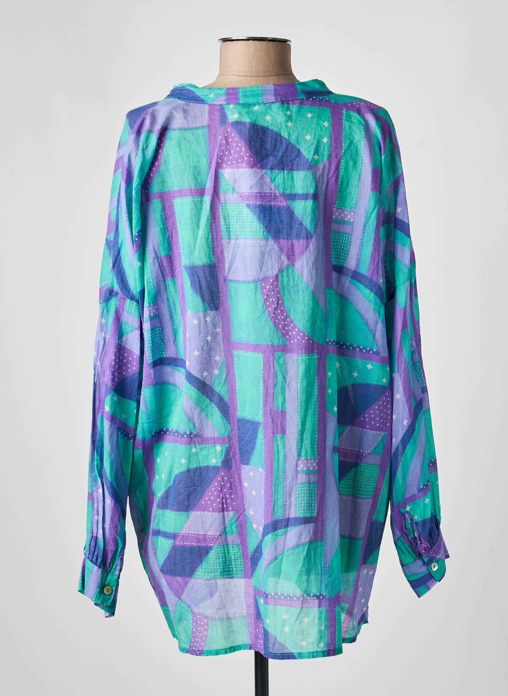 Blouse imprimé fantaisie manches longues bleu BANDITAS FROM MARSEILLE femme